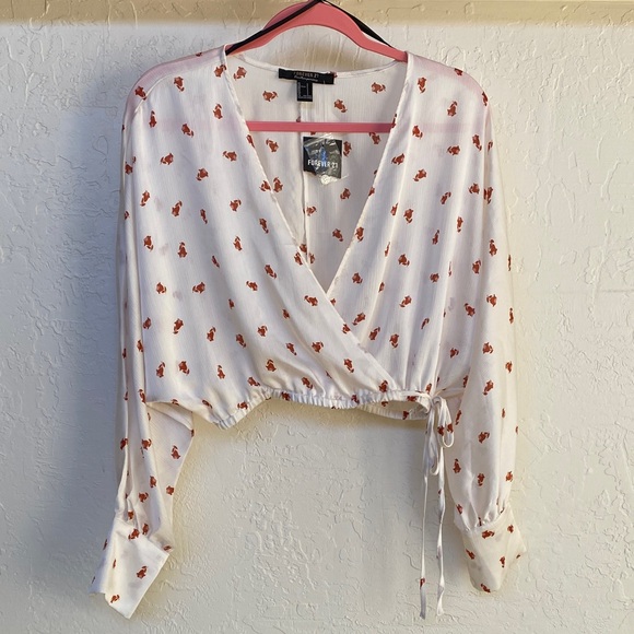 Forever 21 Floral Wrap Blouse - Picture 1 of 7